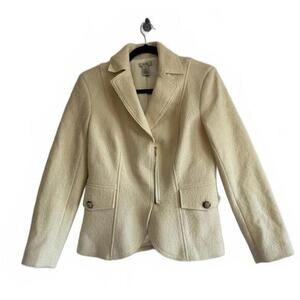 Stylish Cache Cream Wool Blend Jacket - Size M